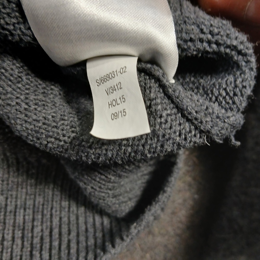 Banana Republic Henley Sweater Mens Large Gray Cotton Mock Neck Button Pockets - Picture 9 of 11